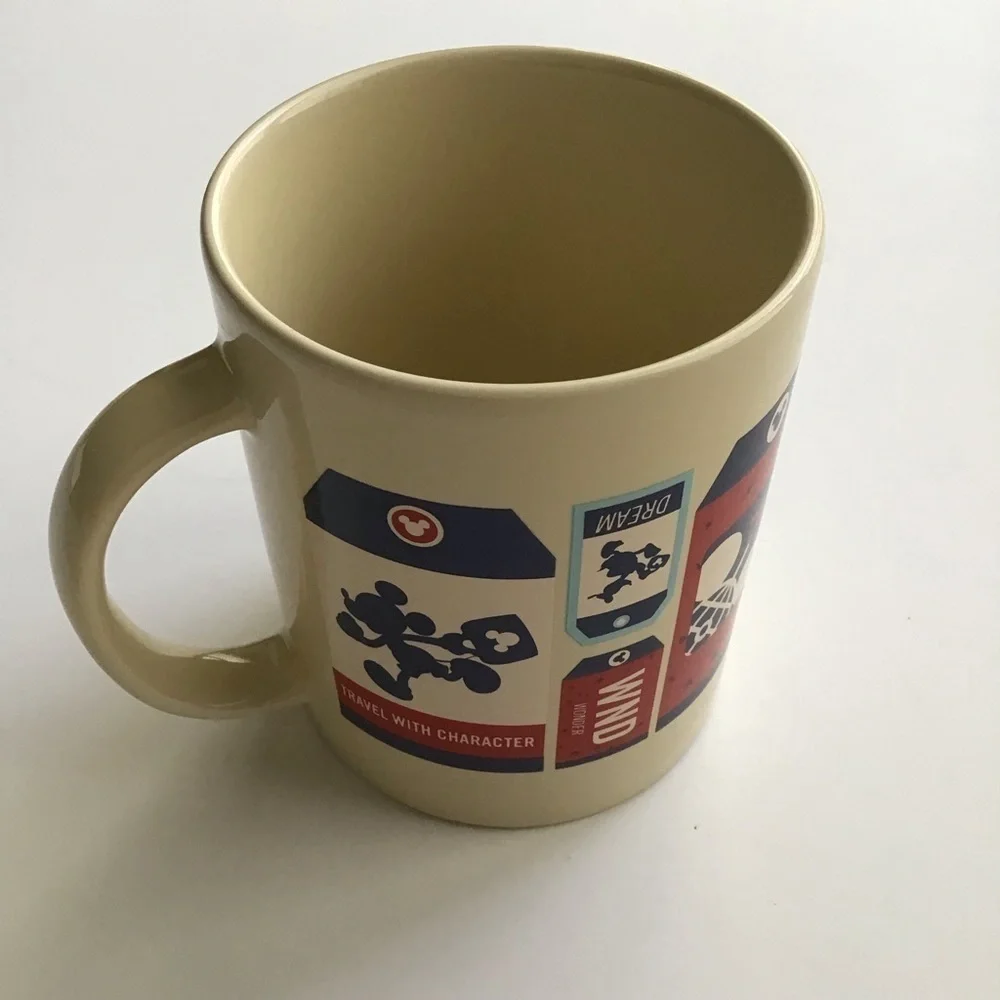 Vintage Disney Parks Luggage Tags Travel Theme Coffee Mug Ceramic Tea Cup MINT